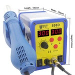 BEST BST-898D 2 in 1 AC 220V 720W Display LED Pistola ad aria calda senza piombo a temperatura regolabile con vento elicoidale + Stazione di saldatura e saldatore, BST-898D EU Plug, BST-898D US Plug