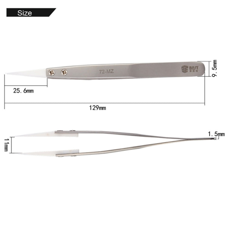 MIGLIORI pinzette con punta in ceramica resistente alle alte temperature in acciaio inossidabile BST-72-MZ 302, BST-72-MZ