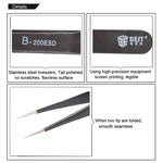 Pinzette antistatiche in acciaio inox BST-200ESD 20 cm