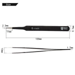 BEST BST-203ESD 202 Pinzette con punta antistatica in acciaio inossidabile, BST-203ESD