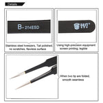 BEST BST-204ESD 202 Pinzette con punta antistatica in acciaio inossidabile, BST-204ESD