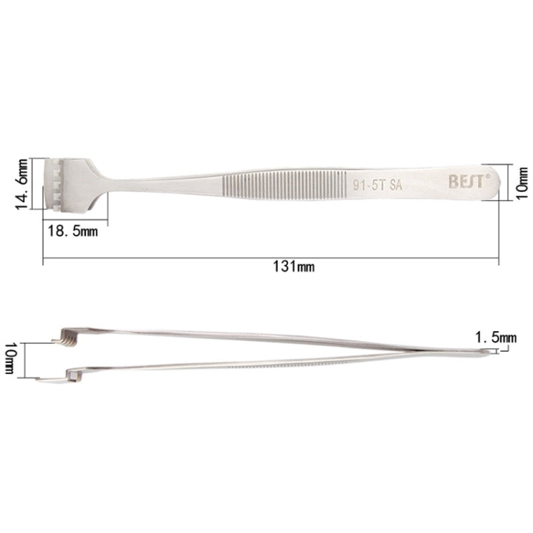 BEST BST-91-5T Pinzette professionali per wafer in acciaio inossidabile SA per wafer di silicio, BST-91-5T