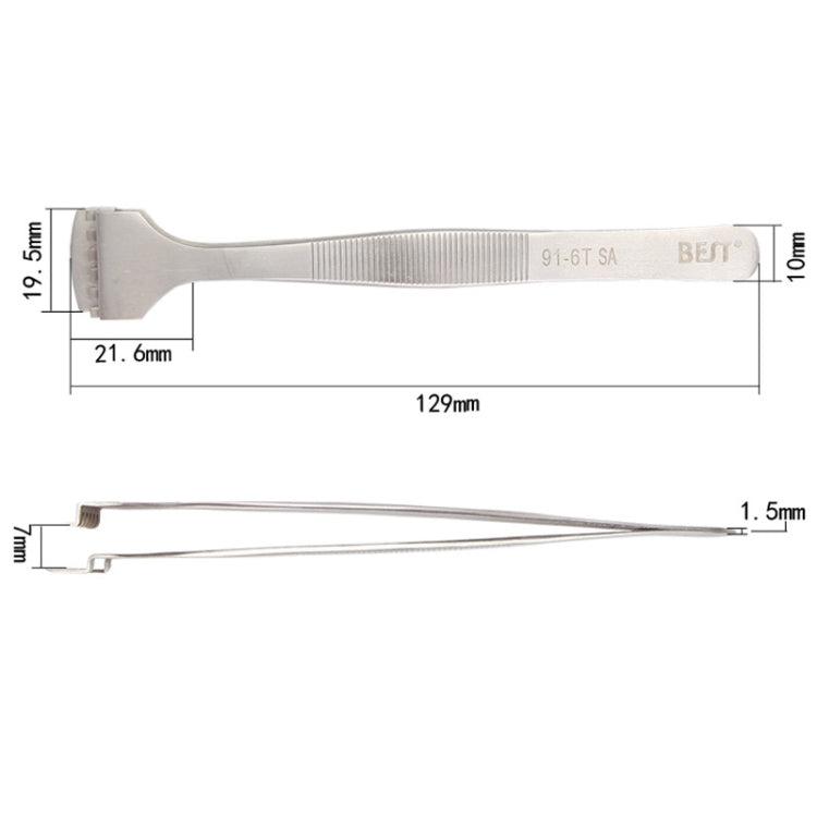 BEST BST-91-6T Pinzette professionali per wafer in acciaio inossidabile SA per wafer di silicio, BST-91-6T