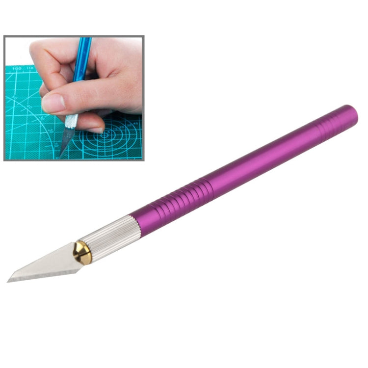 WLXY-9310, Coltello di precisione per utensili WLXY con lama sostituibile per intaglio/incisione/rifilatura di tappetini, OAL: 145 mm, dimensioni: 121 mm x 6 mm di diametro, WLXY-9310, WLXY-9310 Purple, WLXY-9310 Blue
