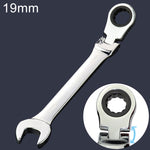 Chiave angolare a cricchetto con apertura a duplice uso da 19 mm, lunghezza: 24,5 cm, 19mm