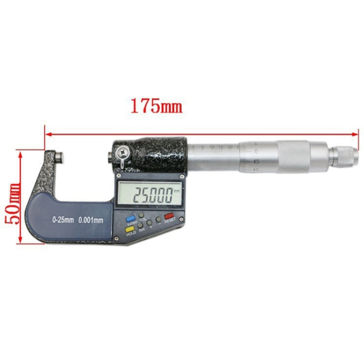 Micrometro digitale elettronico da 25 mm (1 pollice) (risoluzione 0,001 mm), 0-25 mm