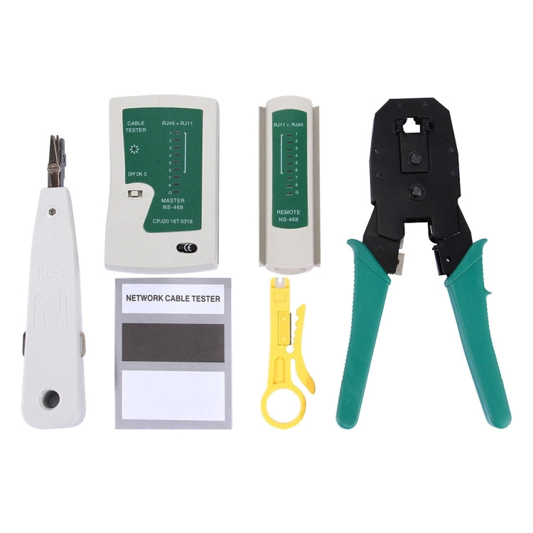 5 in 1 RJ45 Crimpatrice Crimpatrice Stripper Punch Down RJ11 Cat5 Cat6 Wire Line Detector Kit di strumenti Tester per cavi di rete Ethernet, 5 in 1