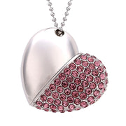 Disco flash USB per gioielli con diamanti a forma di cuore, speciale per i regali di San Valentino, 2GB, 4GB, 8GB, 16GB