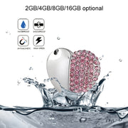 Disco flash USB per gioielli con diamanti a forma di cuore, speciale per i regali di San Valentino, 2GB, 4GB, 8GB, 16GB