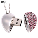 Disco flash USB per gioielli con diamanti a forma di cuore, speciale per i regali di San Valentino, 2GB, 4GB, 8GB, 16GB