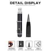 Disco flash USB stile penna laser 3 in 1, 16 GB (nero), 16GB (Black)