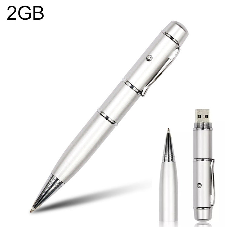 Disco flash USB stile penna laser 3 in 1, argento (2 GB), 2GB (Silver)