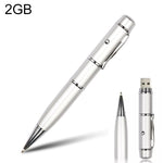 Disco flash USB stile penna laser 3 in 1, argento (2 GB), 2GB (Silver)