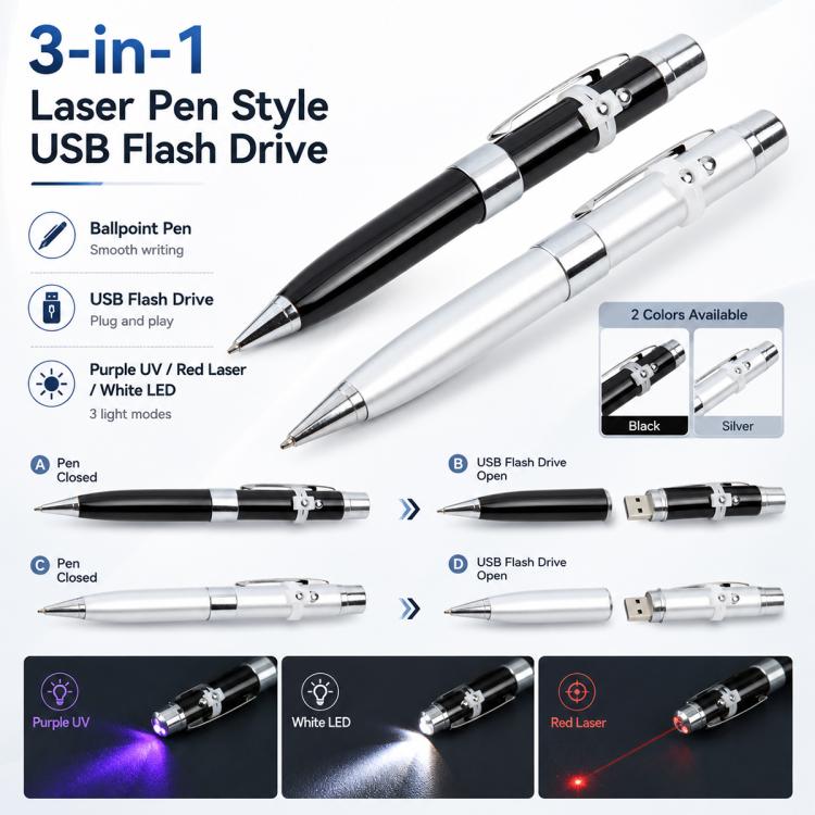 Disco flash USB 3 in 1 argento 16 GB