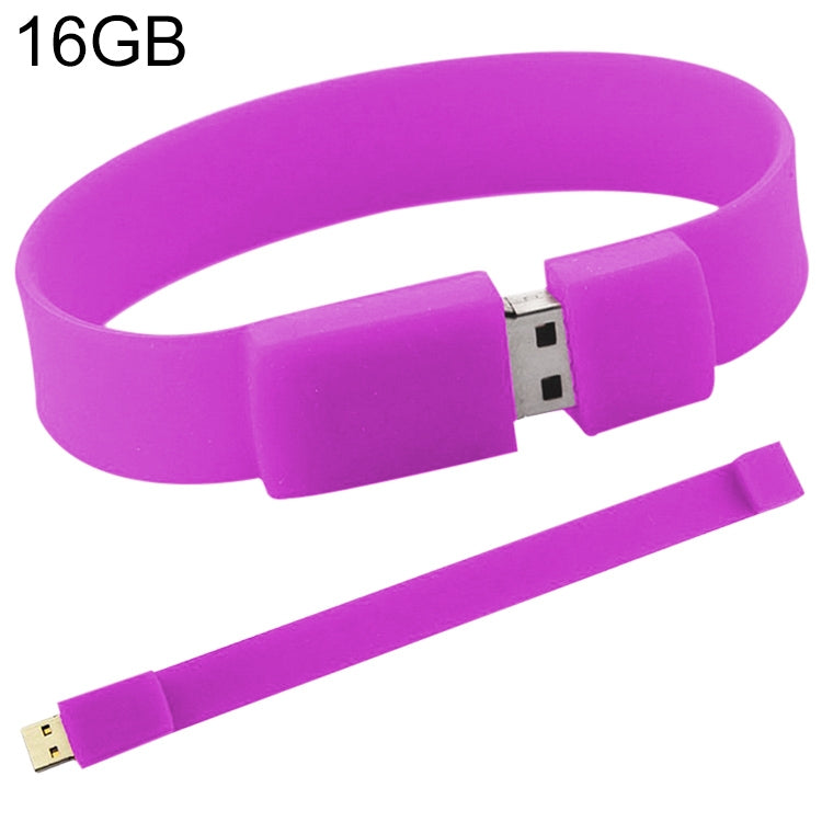Disco flash USB 2.0 per braccialetti in silicone da 16 GB, 16GB (Purple)