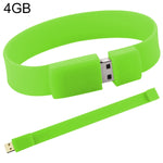 Disco flash USB 2.0 per braccialetti in silicone da 4 GB, 4GB (Green)
