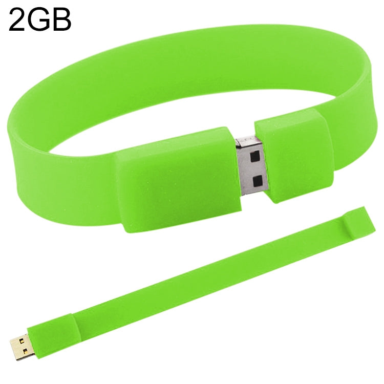 Disco flash USB 2.0 per braccialetti in silicone da 2 GB, 2GB (Green)