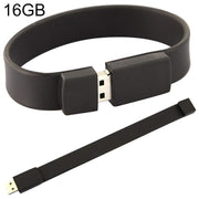 Disco flash USB 2.0 per braccialetti in silicone da 16 GB, 16GB (Black)