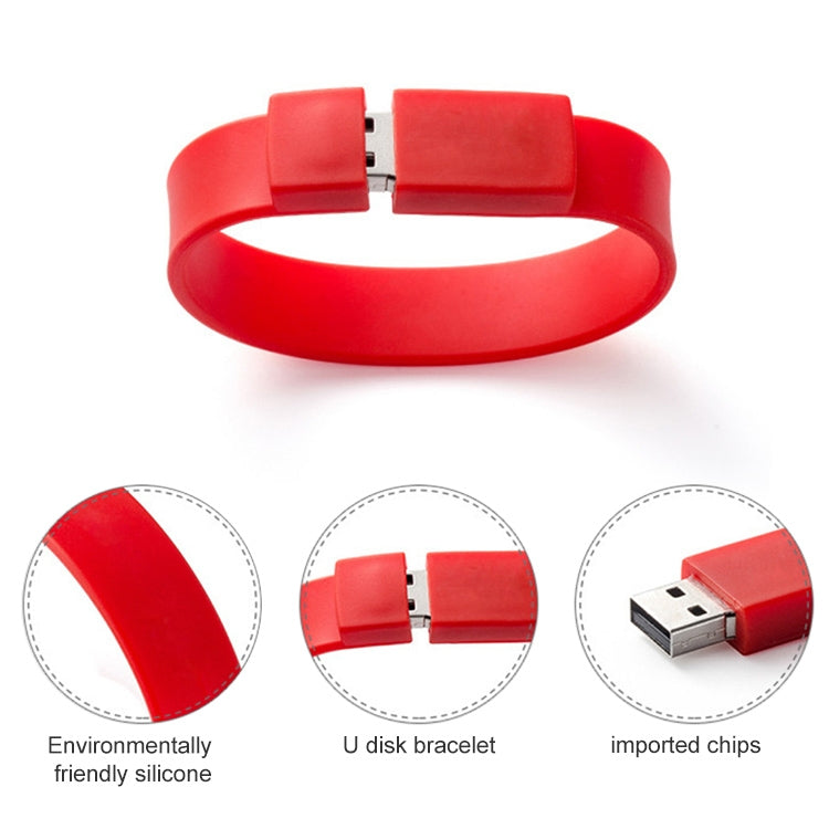 Disco flash USB 2.0 per braccialetti in silicone da 16 GB, 16GB