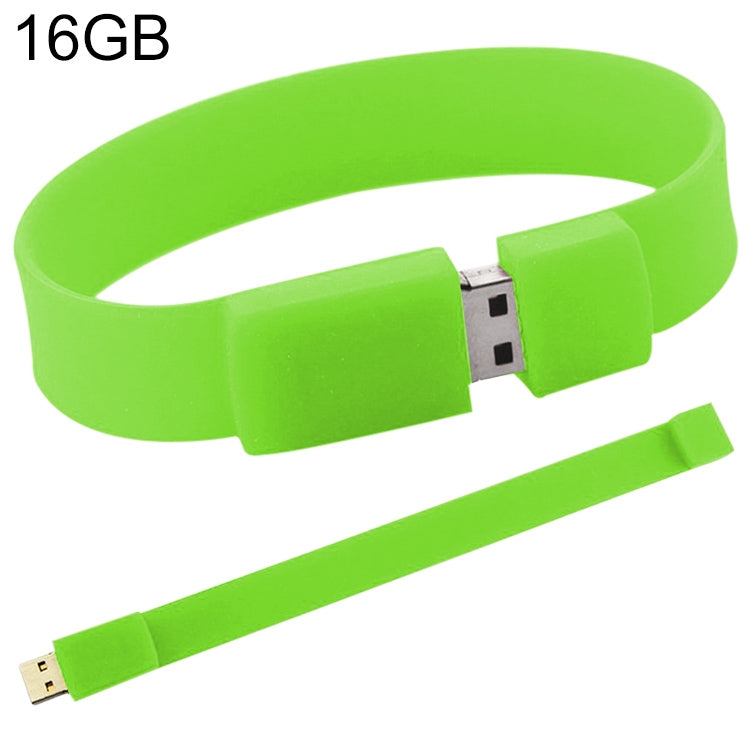 Disco flash USB 2.0 per braccialetti in silicone da 16 GB, 16GB (Green)