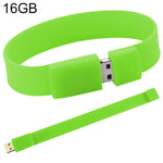 Disco flash USB 2.0 per braccialetti in silicone da 16 GB, 16GB (Green)