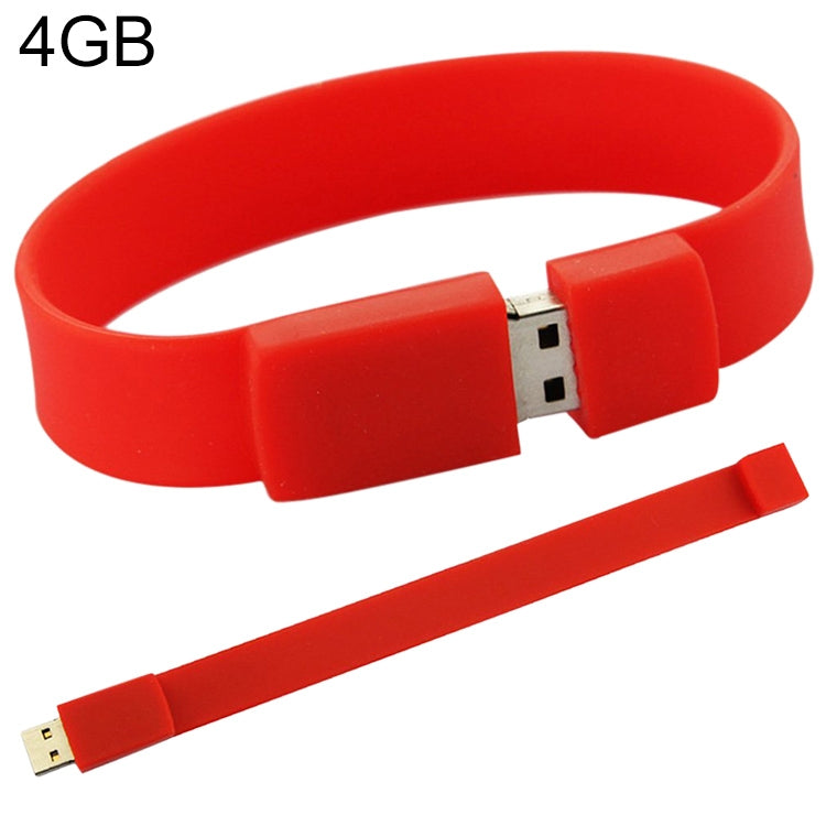Disco flash USB 2.0 per braccialetti in silicone da 4 GB, 4GB