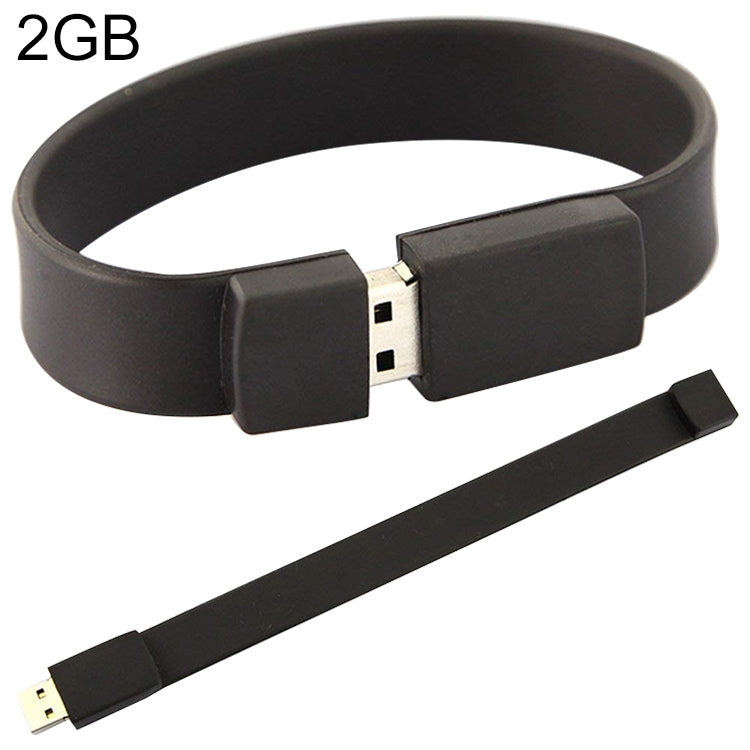 Disco flash USB 2.0 per braccialetti in silicone da 2 GB, 2GB (Black)