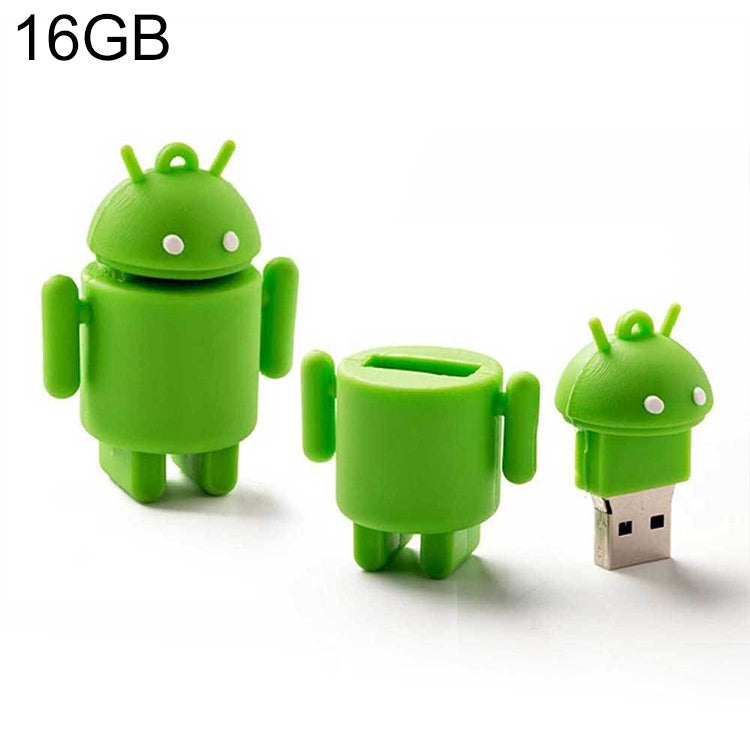 Disco flash USB stile robot Android da 16 GB (verde), 16GB