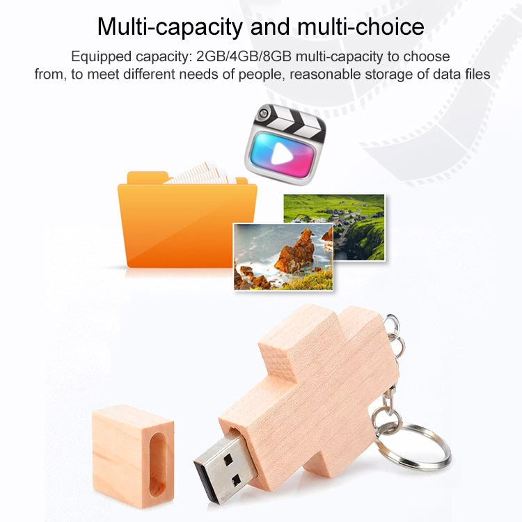 Disco flash USB stile croce di legno da 8 GB, 2GB, 4GB, 8GB