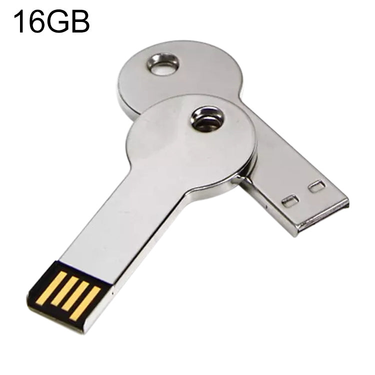 Disco flash USB 2.0 stile chiave in metallo argentato (16 GB) (argento), 16GB