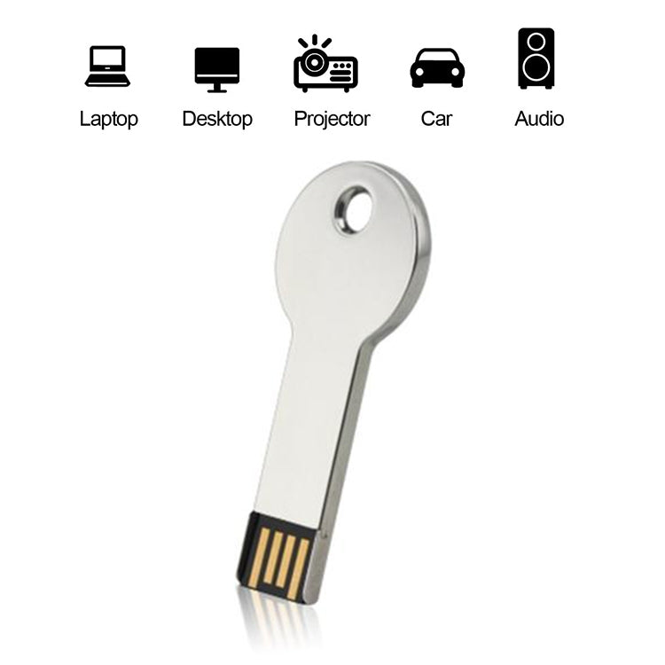 Mini disco flash USB 2.0 serie Metal con portachiavi (4 GB), 4GB