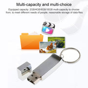 Disco flash USB 2.0 metallico su portachiavi (16 GB), 2GB, 4GB, 8GB, 16GB