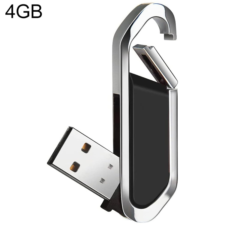 Disco flash USB 2.0 stile portachiavi metallico da 4 GB (nero), 4GB (Black)