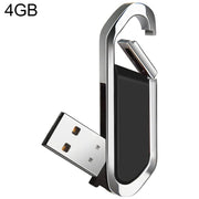 Disco flash USB 2.0 stile portachiavi metallico da 4 GB (nero), 4GB (Black)