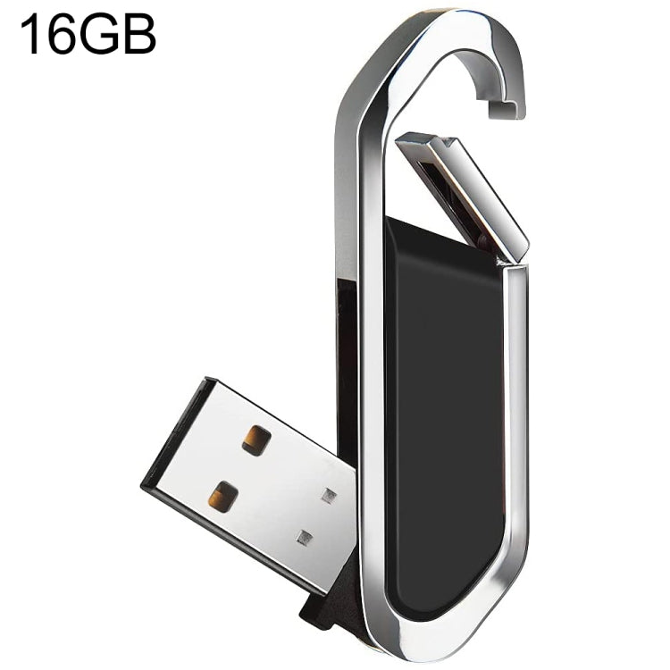 Disco flash USB 2.0 stile portachiavi metallico da 16 GB (nero), 16GB (Black)