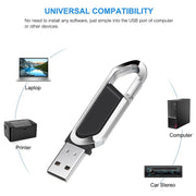 Disco flash USB 2.0 stile portachiavi metallico da 2 GB (nero), 2GB (Black)
