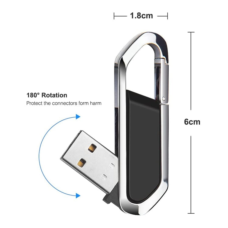 Disco flash USB 2.0 stile portachiavi metallico da 4 GB (nero), 4GB (Black)