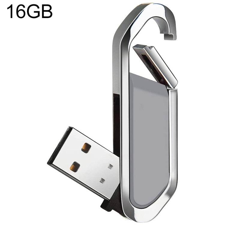 Disco flash USB 2.0 stile portachiavi metallico da 16 GB (grigio), 16GB (Grey)