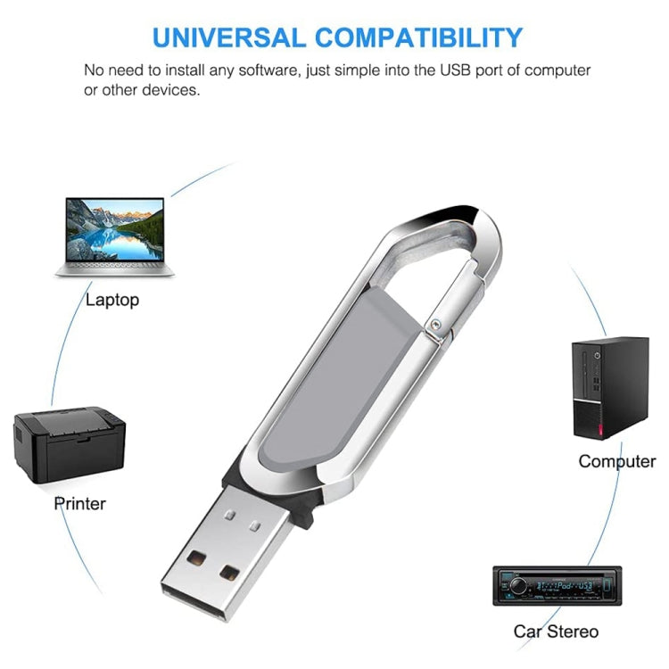 Disco flash USB 2.0 stile portachiavi metallico da 16 GB (grigio), 16GB (Grey)