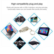 Mini disco flash USB 2.0 serie Metal con portachiavi (16 GB), 2GB, 4GB, 8GB, 16GB