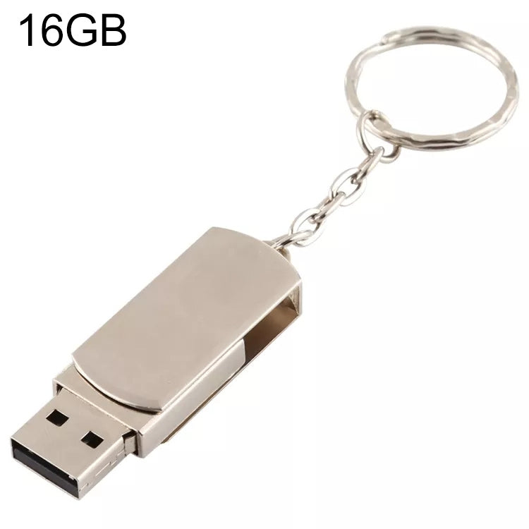 Mini disco flash USB 2.0 serie Metal con portachiavi (16 GB), 2GB, 4GB, 8GB, 16GB