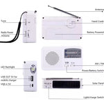 Torcia LED portatile con radio AM/FM e caricatore USB