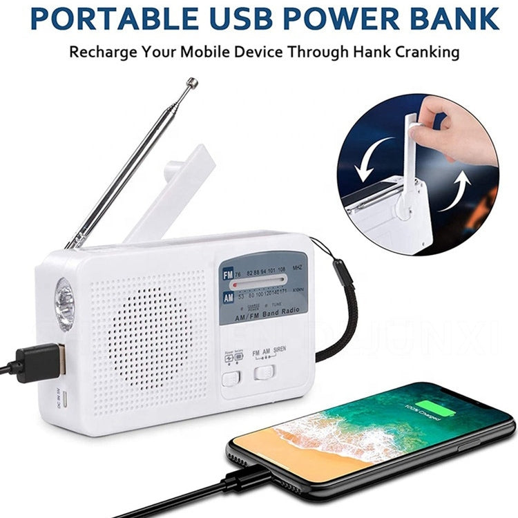 Torcia LED portatile con radio AM/FM e caricatore USB