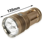 3 modalità, 3 LED CREE XM-L T6, flusso luminoso: 2000 lm, lunghezza: 135 mm