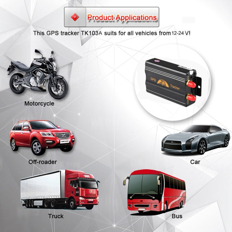 TK103A Sistema di localizzazione veicoli GPS / SMS / GPRS, supporto doppia scheda SIM, progettato specificamente per auto, taxi, camion, TK103A