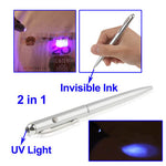 Penna a luce UV con inchiostro invisibile per scrittura