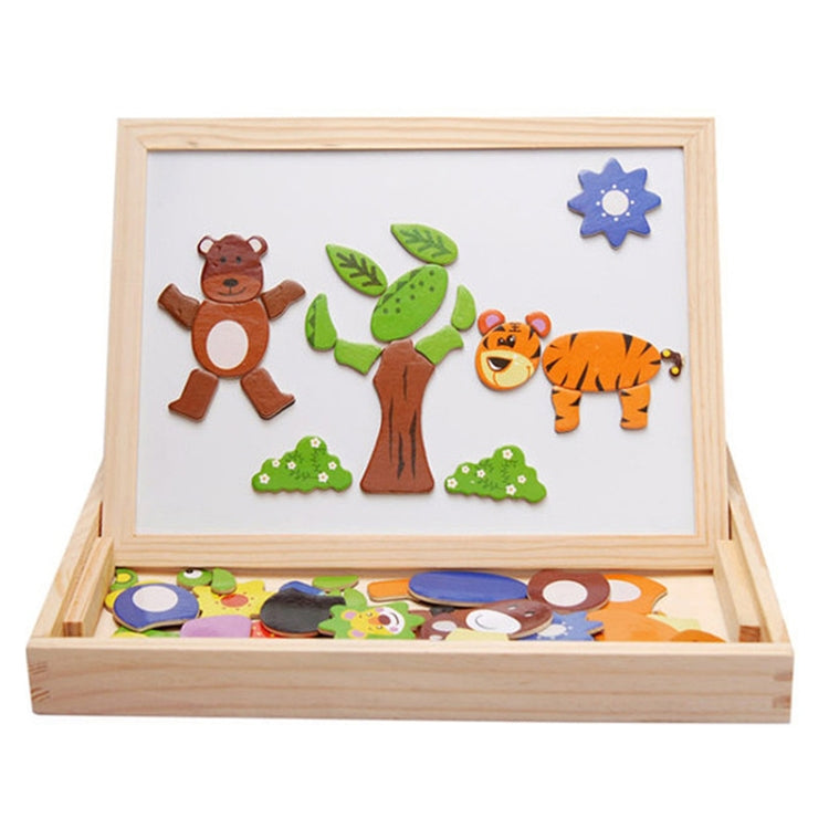 Tavolo da disegno magnetico a doppio lato con puzzle animale, Animal 1