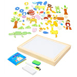 Tavolo da disegno magnetico a doppio lato con puzzle animale, Animal 1