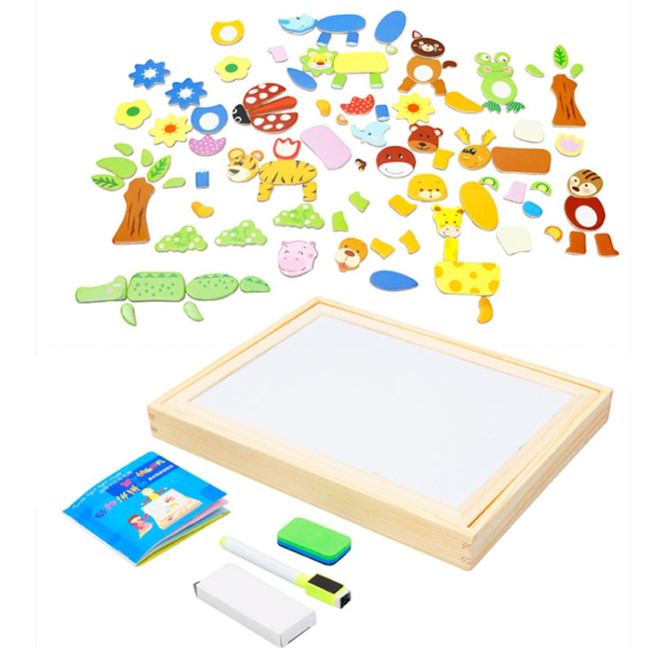 Tavolo da disegno magnetico a doppio lato con puzzle animale, Animal 1