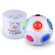 Magic Rainbow Ball Cubo magico Puzzle Cube, (White)